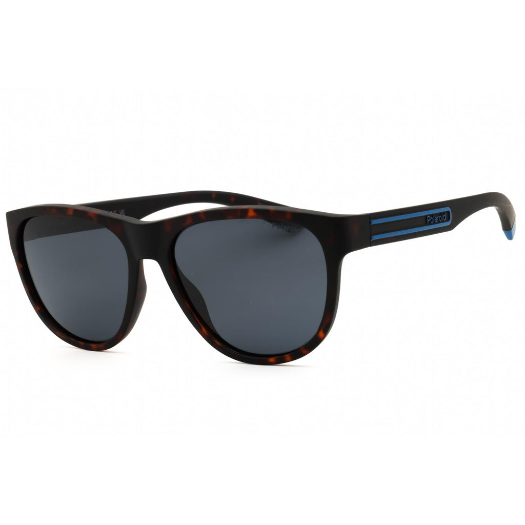 Polaroid Core PLD 2156/S Men Oval Polarized Sunglasses Matte Brown Havana / Blue