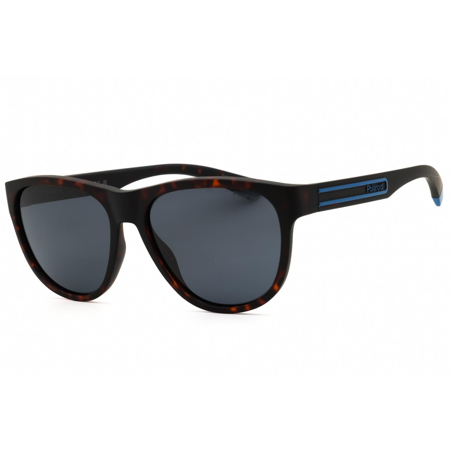Polaroid Core PLD 2156/S Men Oval Polarized Sunglasses Matte Brown Havana / Blue