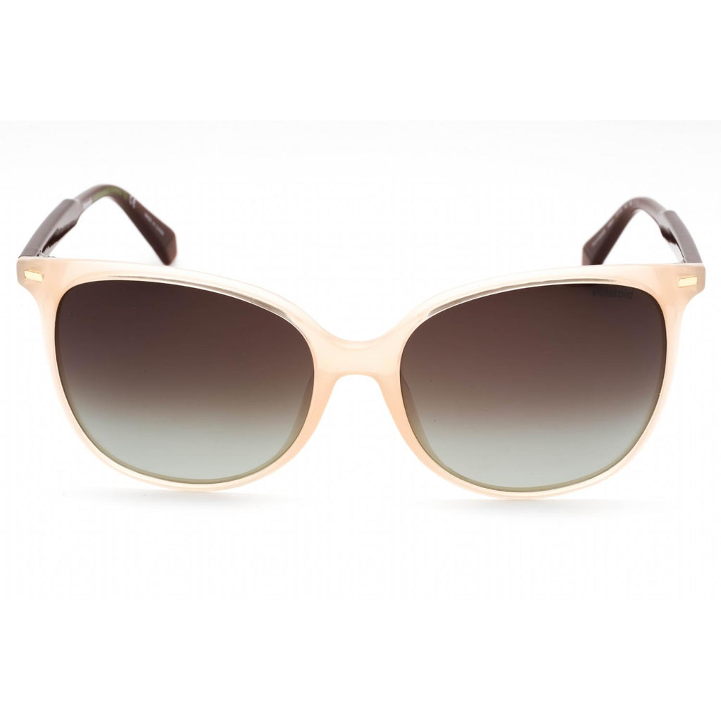Polaroid Core PLD 4125/G/S Women Rectangular Polarized Sunglasses White / Brown Shaded