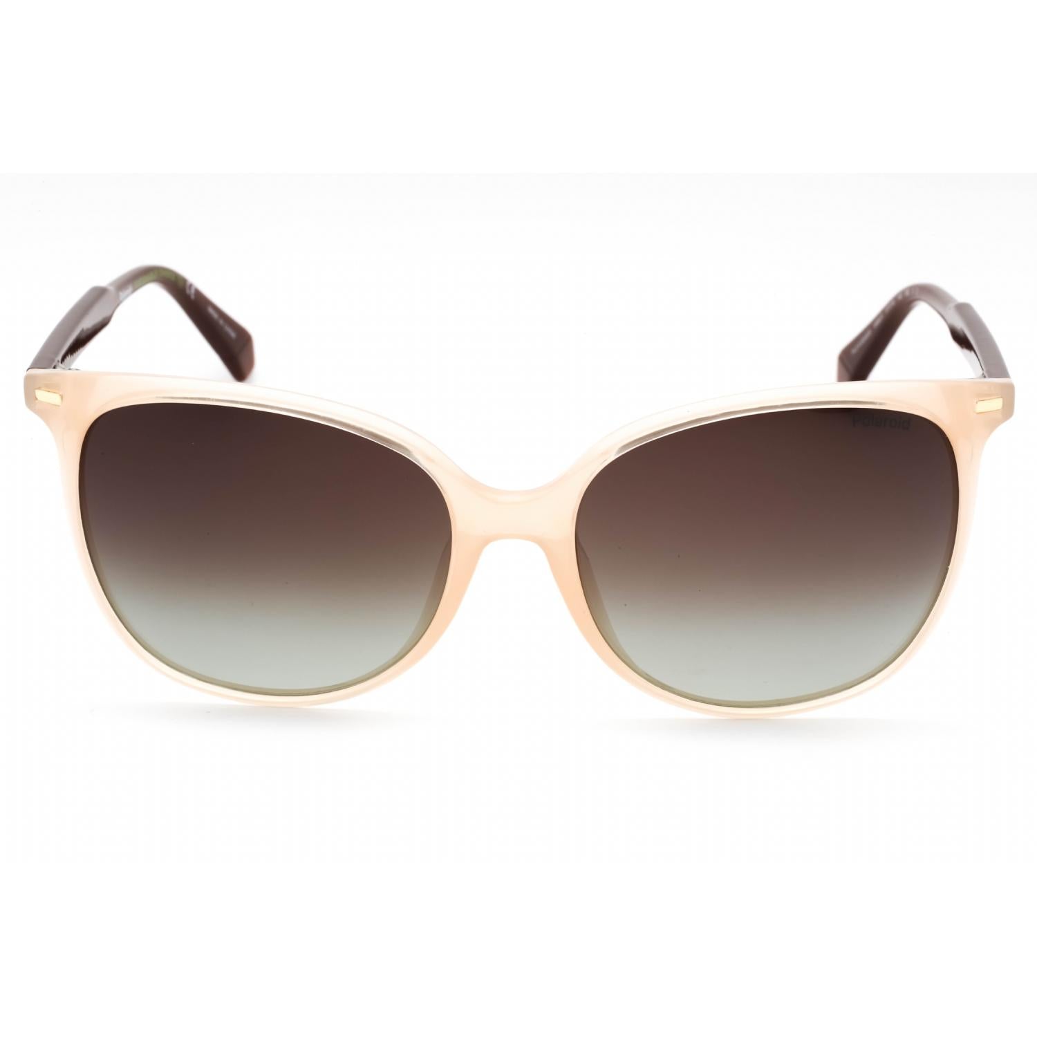 Polaroid Core PLD 4125/G/S Women Rectangular Polarized Sunglasses White / Brown Shaded
