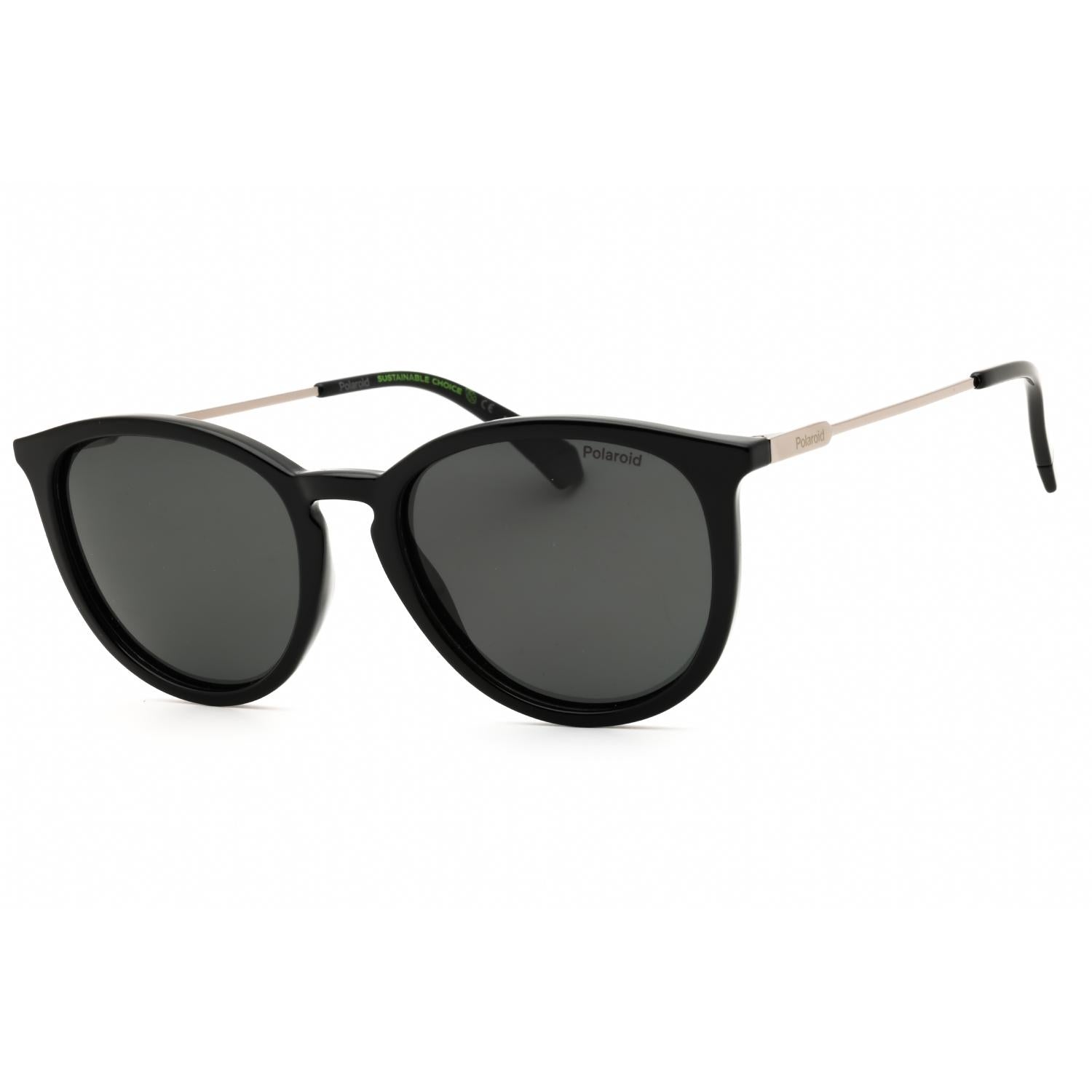 Polaroid Core PLD 4143/S/X Unisex Round Polarized Sunglasses Black / Polar Grey