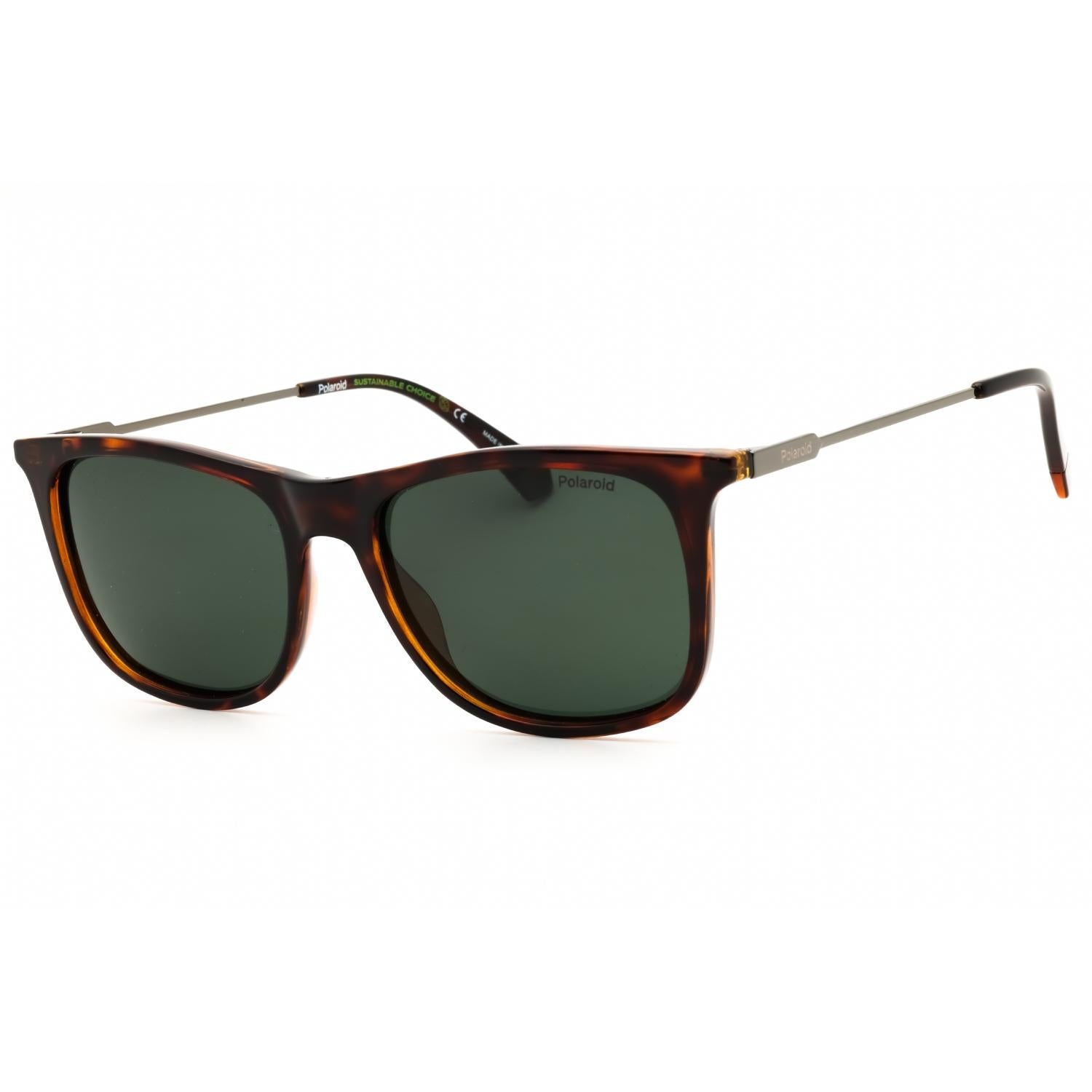 Polaroid Core PLD 4145/S/X Men Rectangular Polarized Sunglasses Havana / Polar Green