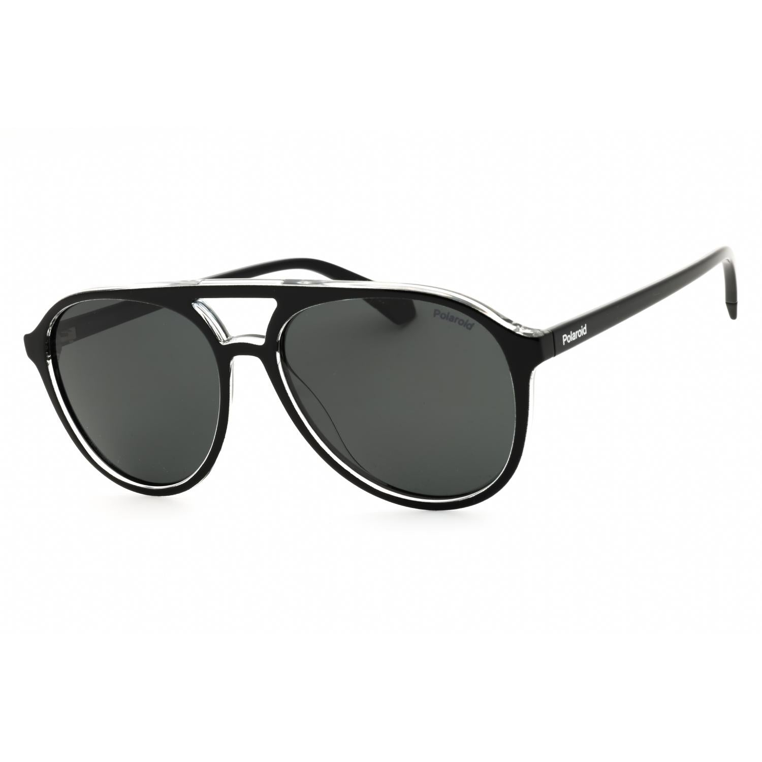 Polaroid Core PLD 4162/S Men Aviator Polarized Sunglasses Black Crystal / Grey