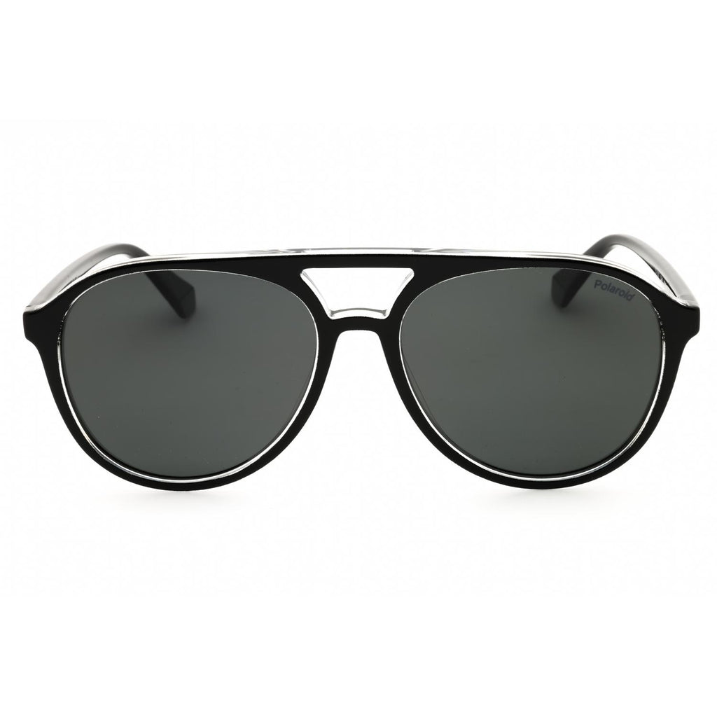 Polaroid Core PLD 4162/S Men Aviator Polarized Sunglasses Black Crystal / Grey