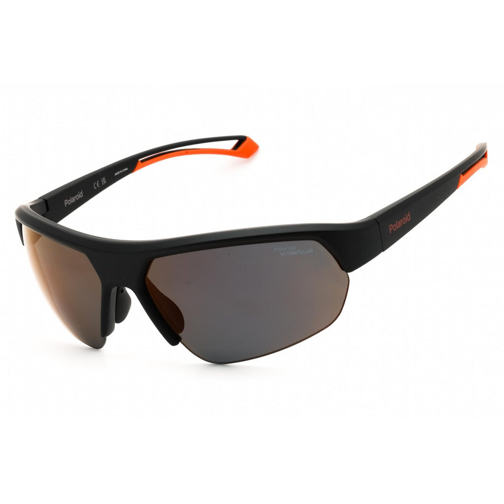 Polaroid Core PLD 7048/S Men Sport Wraparound Polarized Sunglasses Black / Polar Grey Red