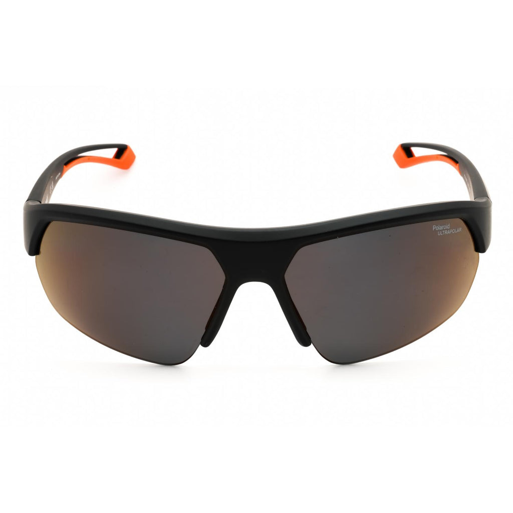 Polaroid Core PLD 7048/S Men Sport Wraparound Polarized Sunglasses Black / Polar Grey Red