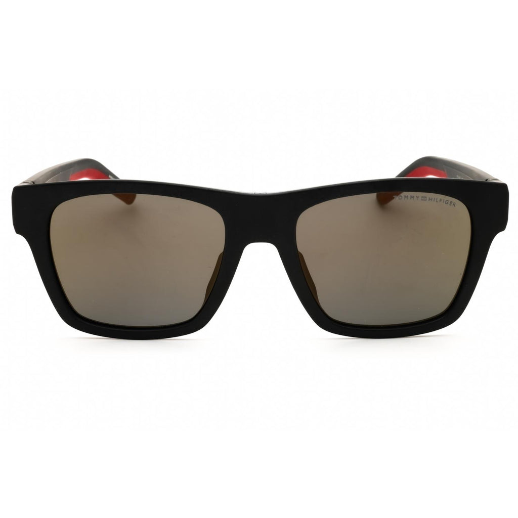 Tommy Hilfiger TH 1975/N/S Men Rectangle Sunglasses Matte Black Brown Mirror