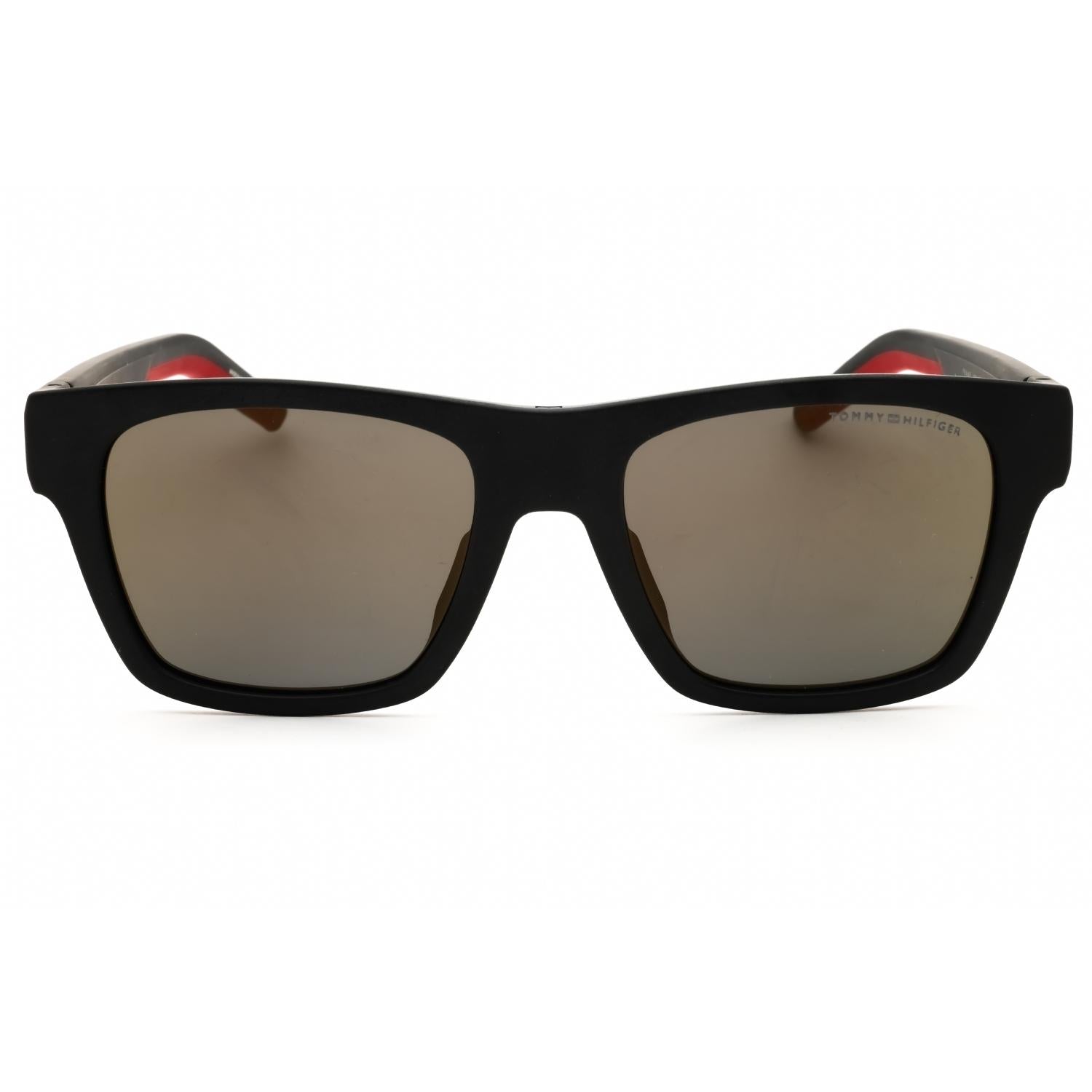 Tommy Hilfiger TH 1975/N/S Men Rectangle Sunglasses Matte Black Brown Mirror