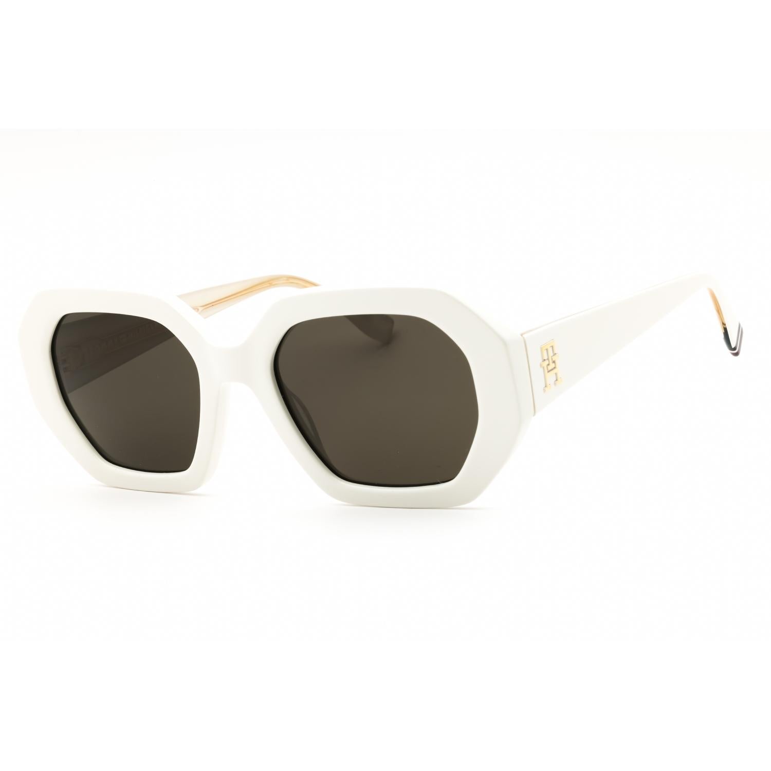 Tommy Hilfiger TH 2155/S Ivory/Grey Women's Oval Sunglasses