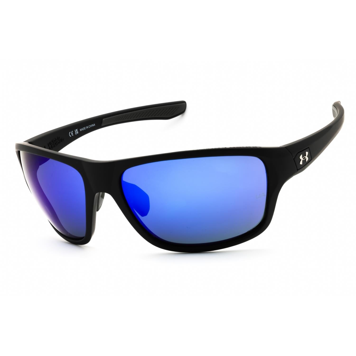 Under Armour UA Battle/O Men Rectangular Sunglasses Matte Black Grey Blue Sky