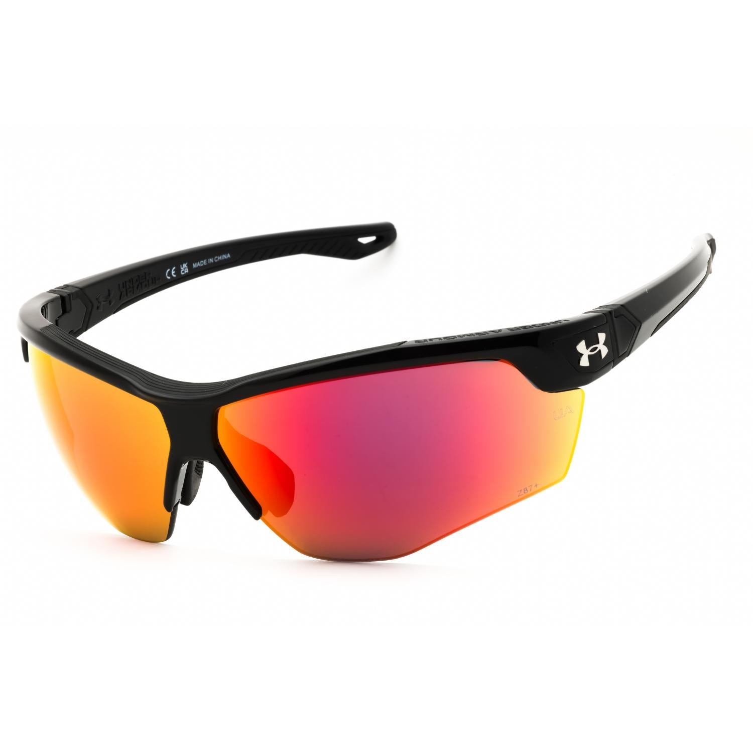 Under Armour UA Yard Dual Men Sport Wraparound Sunglasses Palladium Black Infrared Olive