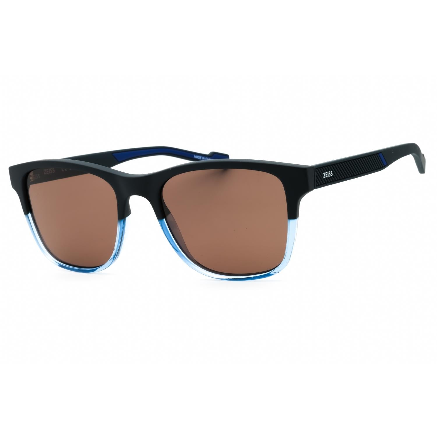 Zeiss ZS22521SLP Men Rectangular Sunglasses Matte Blue Crystal Blue Brown Polarized