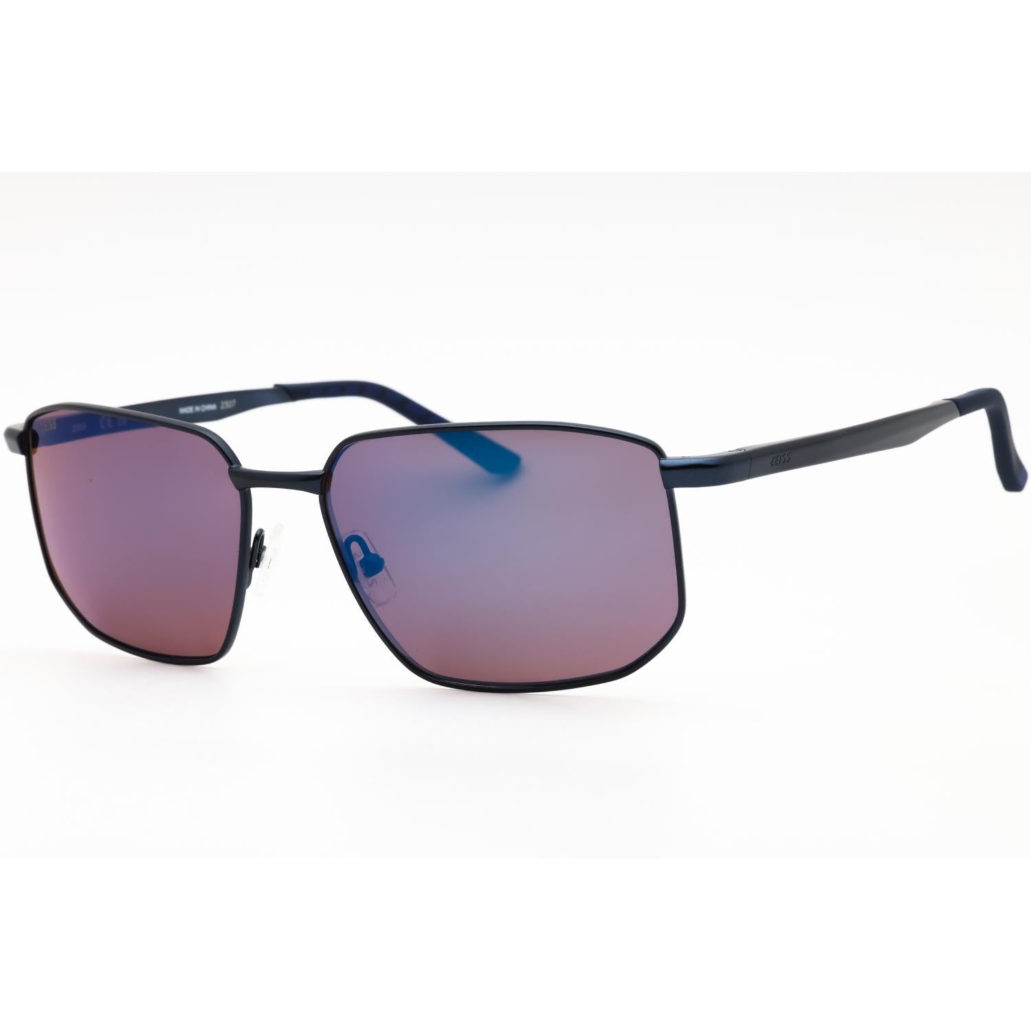 Zeiss ZS23139SP Men Rectangular Sunglasses Satin Blue Blue Mirror Polarized