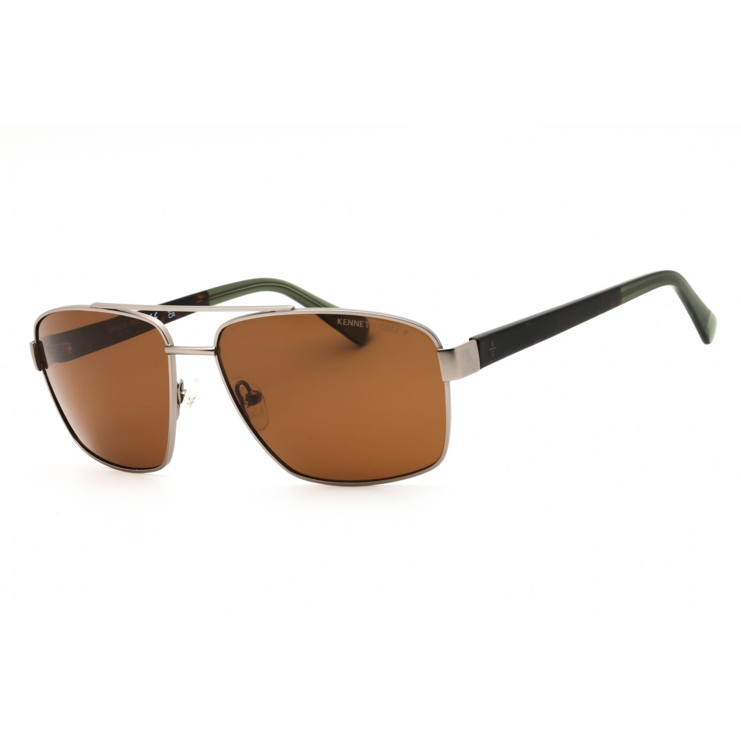 Kenneth Cole New York KC00054 Rectangular Sunglasses Matte Light Nickel/Tin Brown Polarized