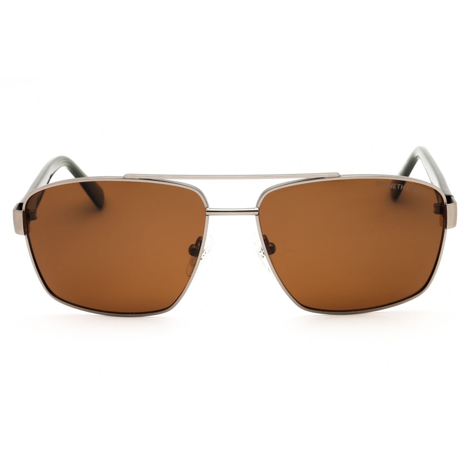 Kenneth Cole New York KC00054 Rectangular Sunglasses Matte Light Nickel/Tin Brown Polarized