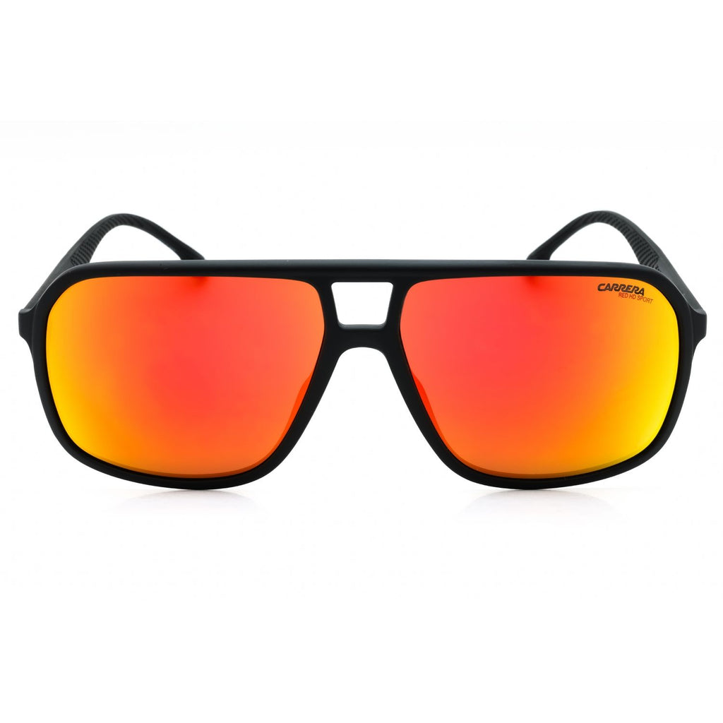 Carrera 8035/S Matte Black / Red HD Mirror Orange Rectangular Sunglasses