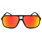 Carrera 8035/S Matte Black / Red HD Mirror Orange Rectangular Sunglasses