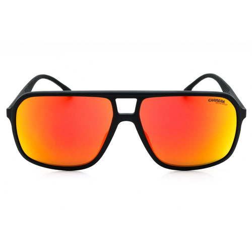 Carrera 8035/S Matte Black / Red HD Mirror Orange Rectangular Sunglasses