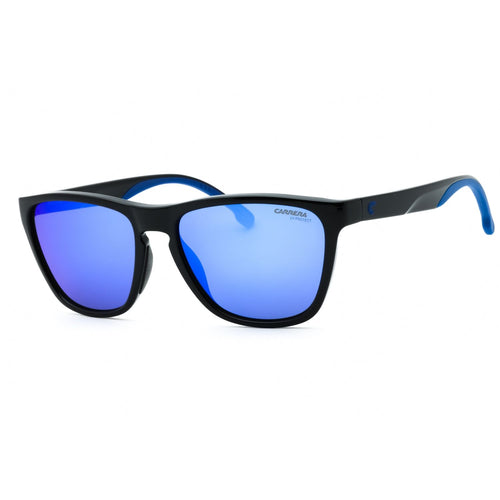 Carrera 8058/S Black / Blue Mirror Rectangular Sunglasses