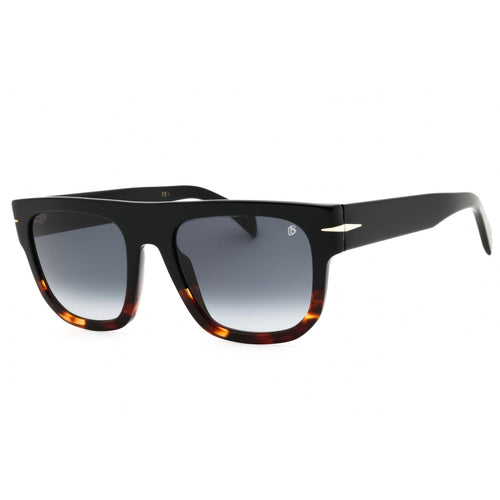 David Beckham DB 7044/S Rectangular Sunglasses – Black Horn / Dark Grey Gradient