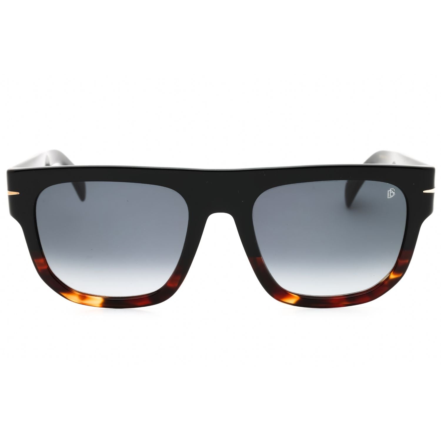David Beckham DB 7044/S Rectangular Sunglasses – Black Horn / Dark Grey Gradient

