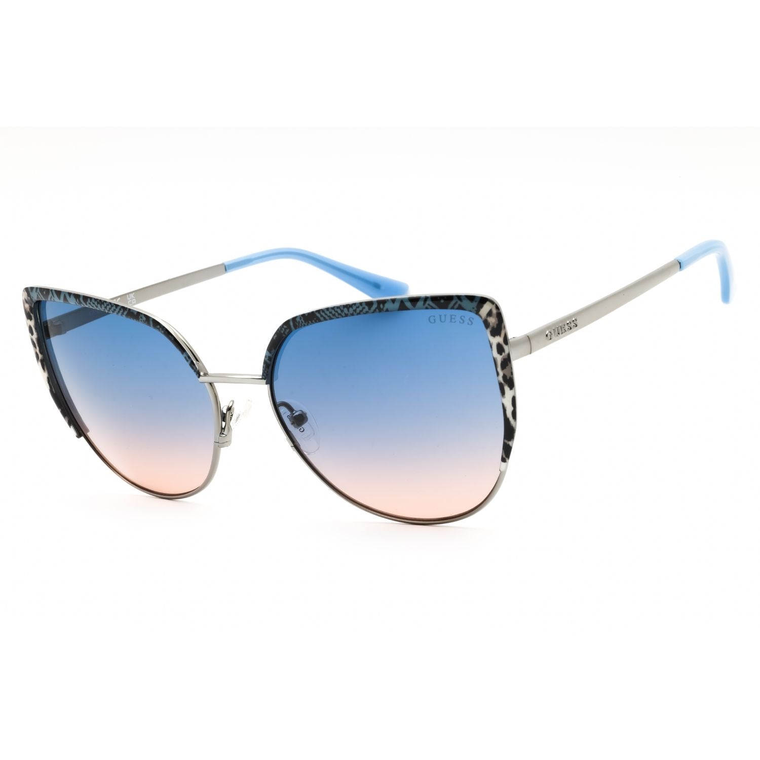 Guess GU00217 Women's Cat Eye Sunglasses – Shiny Light Nickeltin