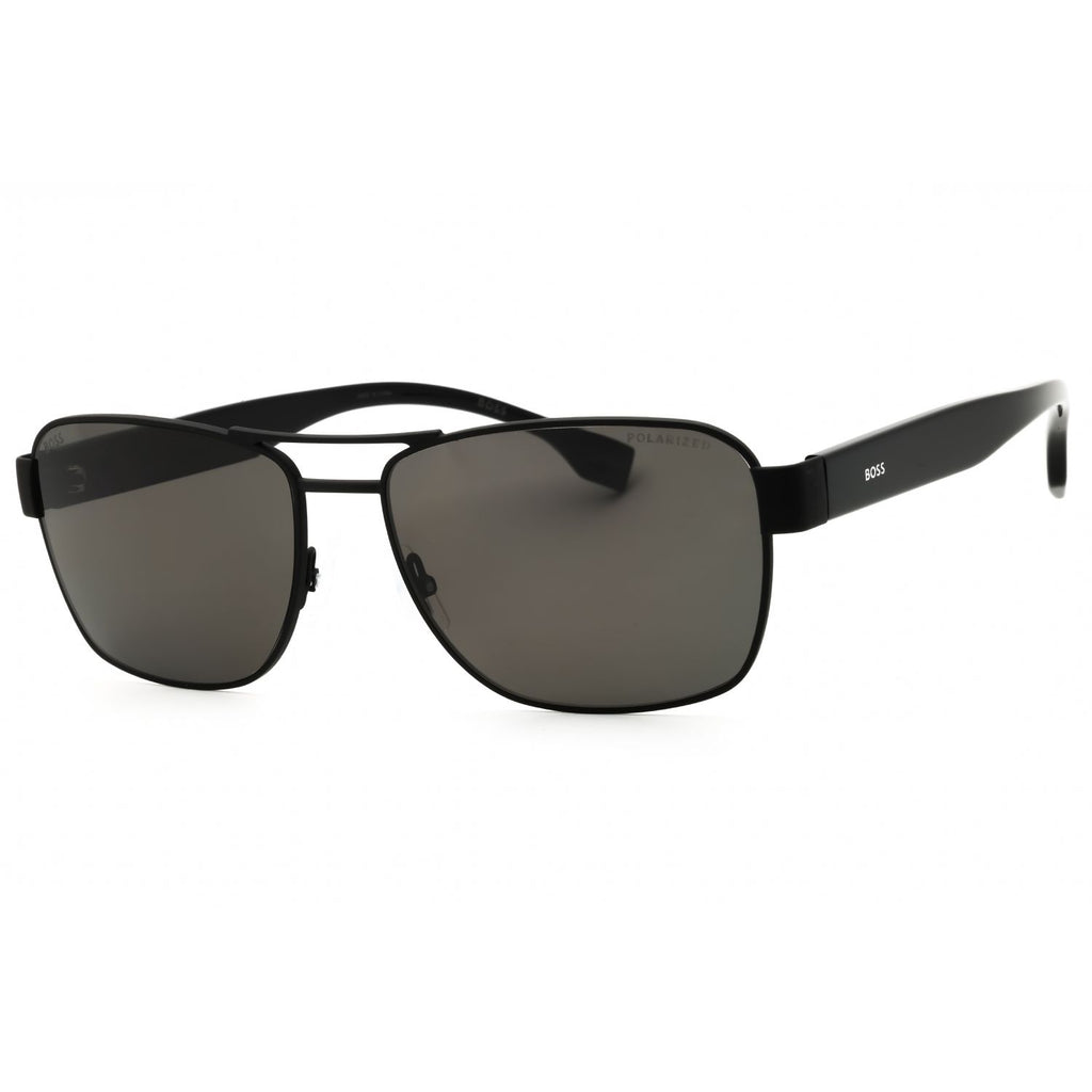 Hugo Boss BOSS 1441/O/S Rectangular Polarized Sunglasses Black/Grey PZ