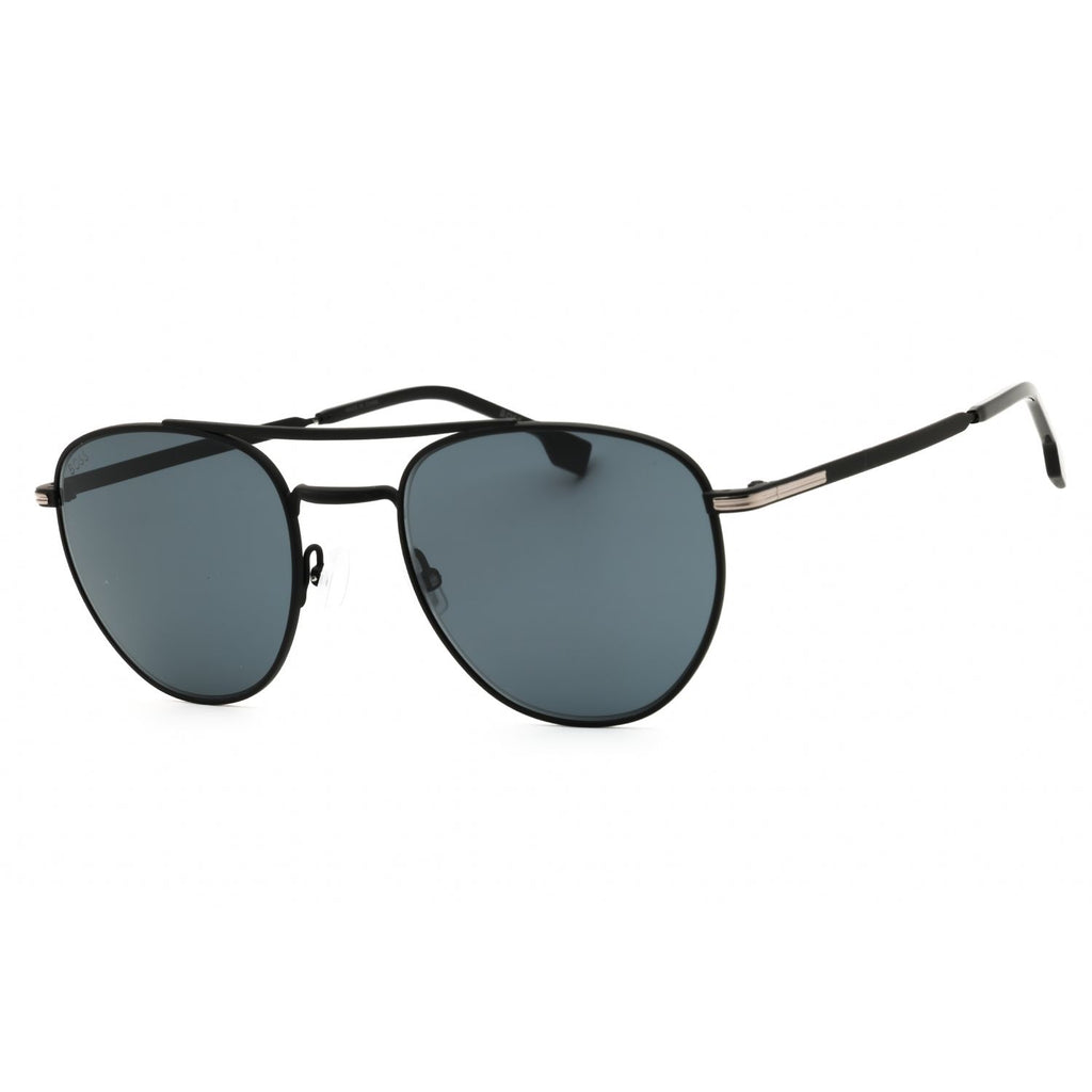 Hugo Boss BOSS 1631/S Round Sunglasses Matte Black Frame Grey Lens Metal