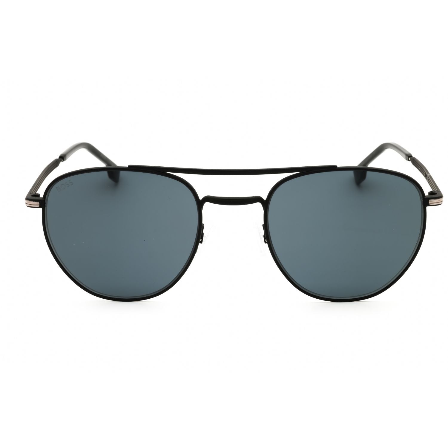 Hugo Boss BOSS 1631/S Round Sunglasses Matte Black Frame Grey Lens Metal
