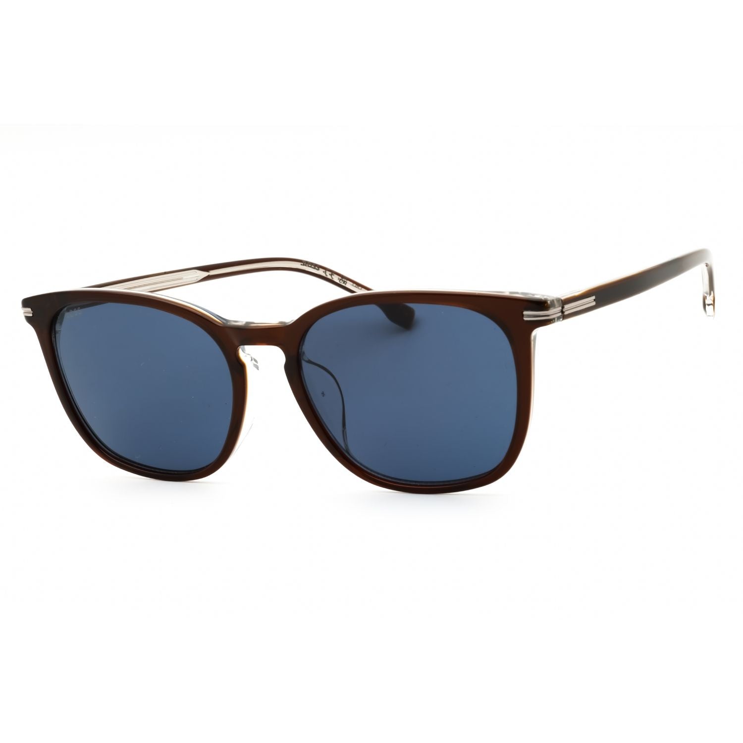Hugo Boss BOSS 1668/F/SK Rectangular Sunglasses Brown Frame Blue Lens