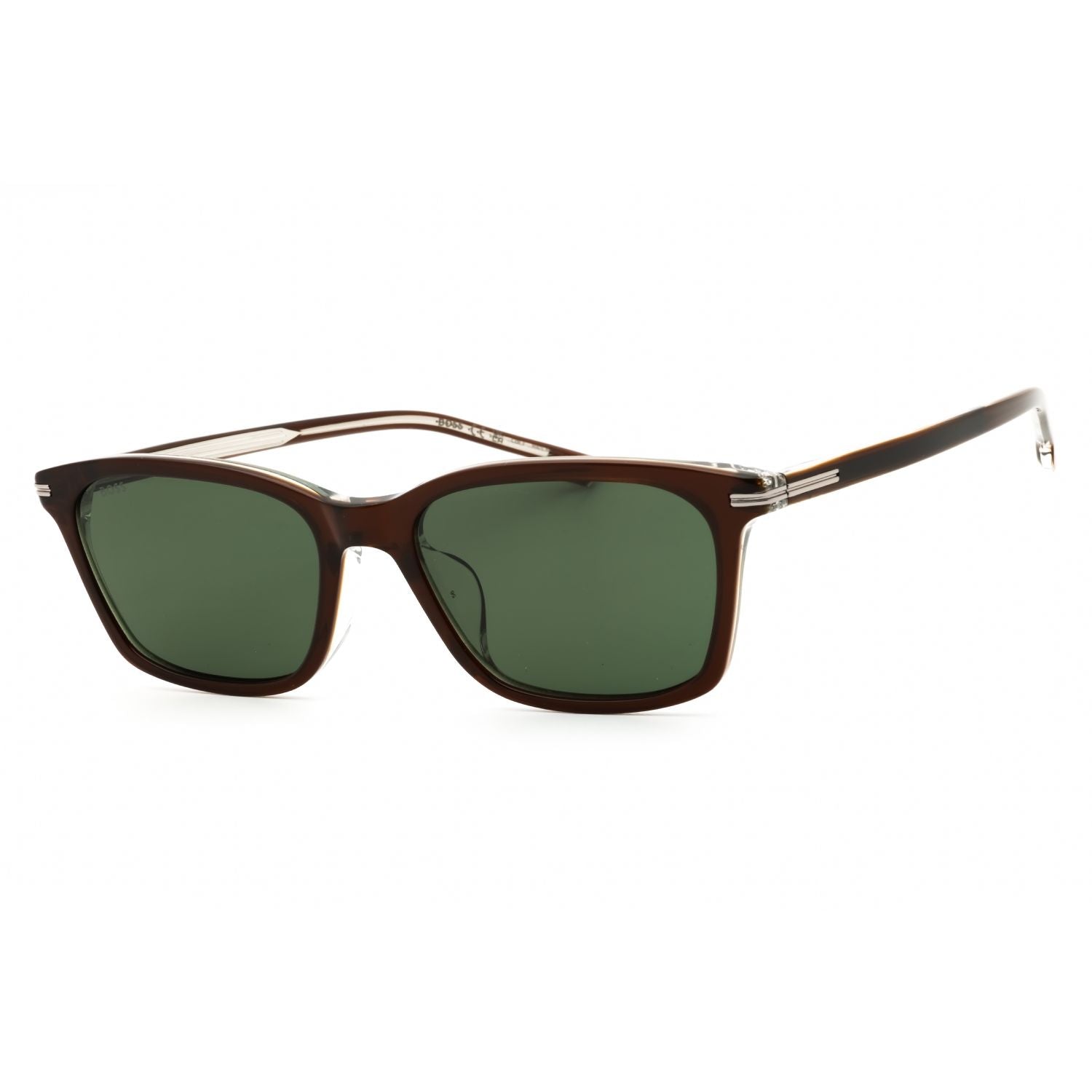 Hugo Boss BOSS 1669/F/SK Rectangular Sunglasses Brown Frame Green Lens