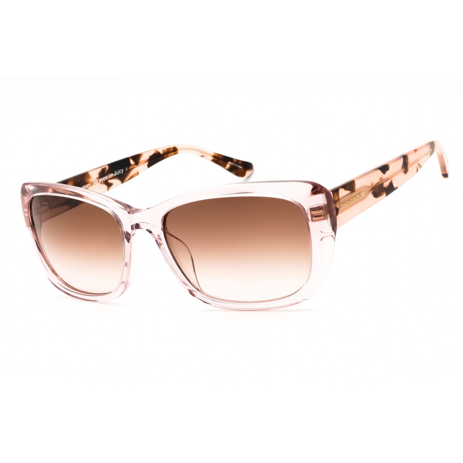 Juicy Couture JU 613/G/S Rectangular Sunglasses Crystal Pink/Brown Pink SF