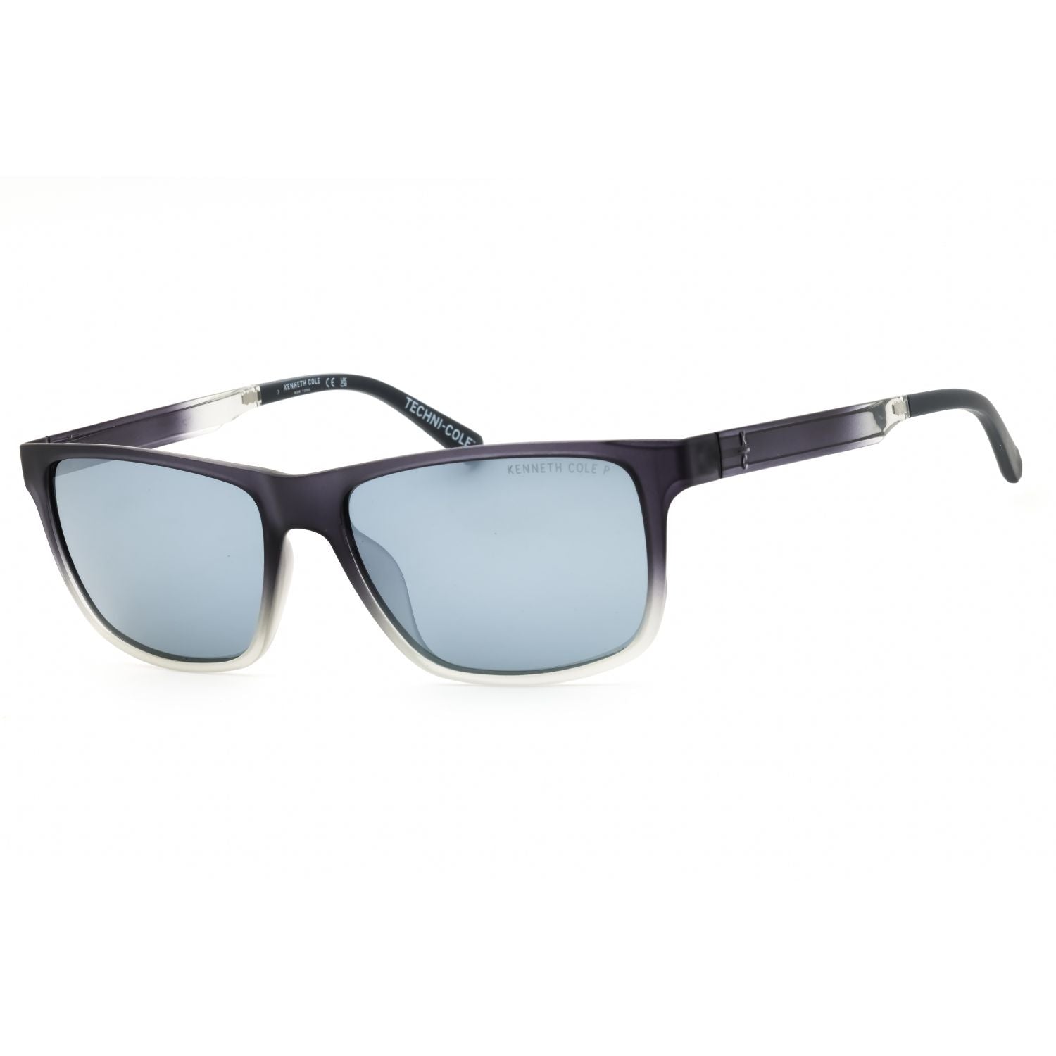 Kenneth Cole New York KC00051 Rectangular Sunglasses Blue/Smoke Polarized