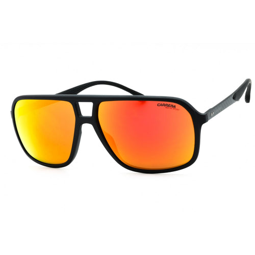 Carrera 8035/S Matte Black / Red HD Mirror Orange Rectangular Sunglasses